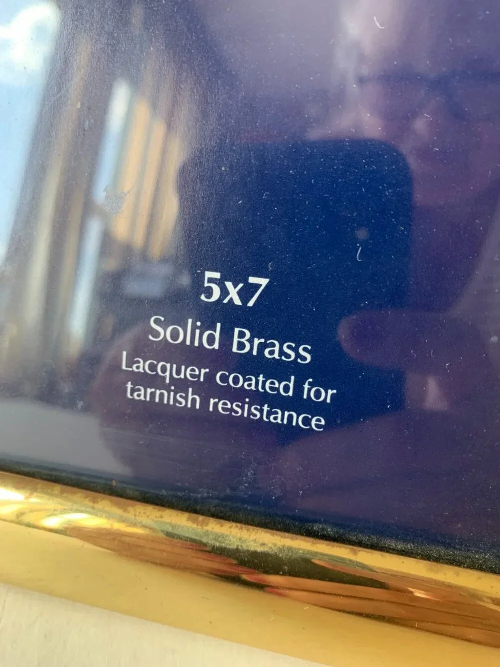 Vintage BURNES State Street Gold Solid Brass 5x7